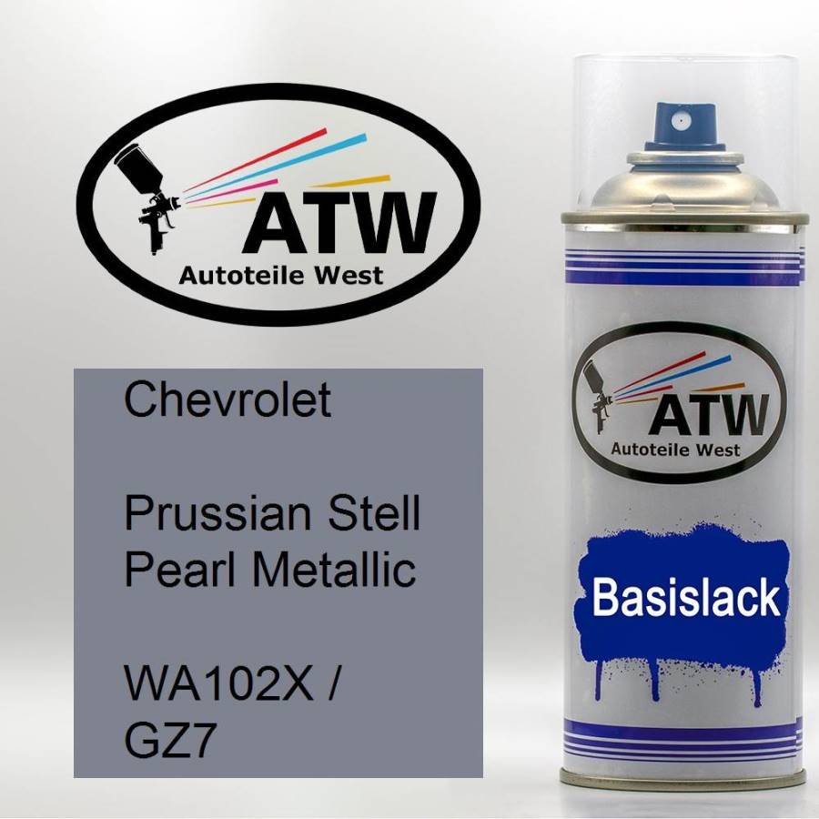 Chevrolet, Prussian Stell Pearl Metallic, WA102X / GZ7: 400ml Sprühdose, von ATW Autoteile West.